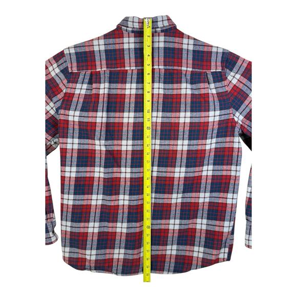 Vintage Big Mac Flannel Shirt Mens L Red Blue Plaid Outdoors Camping Barn Chore - Picture 9 of 13